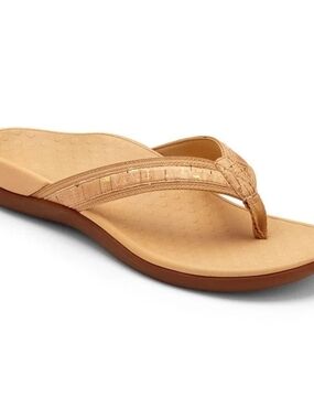 Vionic Women's Tide II Toe Post Sandal - Gold Cork